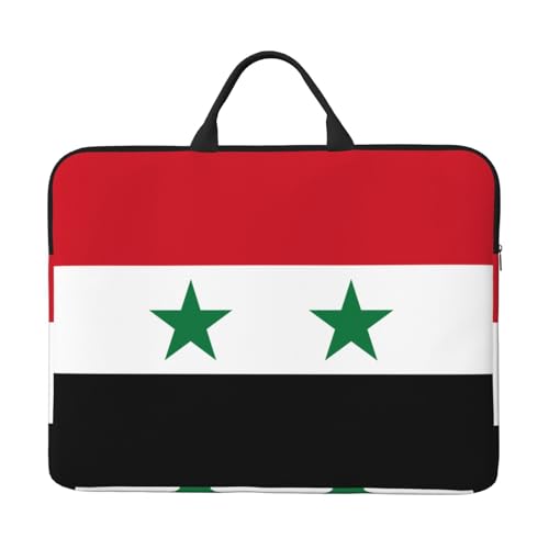 35,6 cm (14 Zoll) Laptoptasche mit Flagge der Arabischen Republik Syrien, tragbarer Griff, Geschäftsreisen, Zubehörtasche für Notebook, Tablet von JaoXer