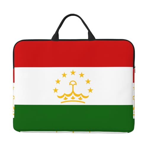 35,6 cm (14 Zoll) Laptoptasche mit Flagge von Tadschikistan, tragbarer Griff, Geschäftsreisen, Zubehörtasche für Notebook, Tablet von JaoXer