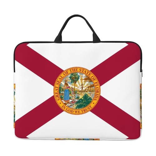 35,6 cm (14 Zoll) Laptoptasche mit Flaggen-Motiv von Florida – tragbarer Griff, Geschäftsreisen, Zubehörtasche für Notebook, Tablet von JaoXer