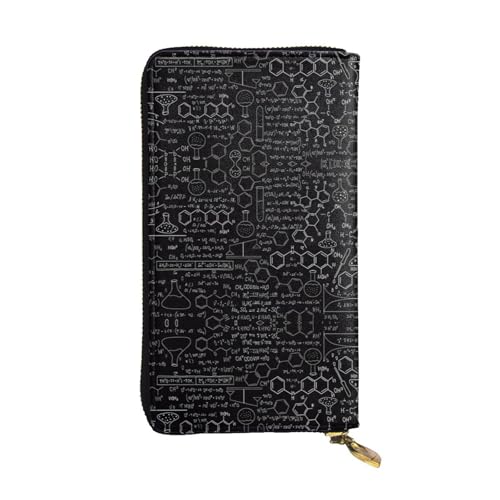 Abstrakte Wissenschaft Chemie Druck Leder Lange Clutch Geldbörse für Frauen - Mode mit mehreren Kartenfächern, Münzfach, Schwarz, Einheitsgröße Abstrakte Wissenschaft Chemie Druck Leder Lange Clutch Geldbörse für Frauen - Mode mit mehreren Kartenfächern, Münzfach, Schwarz, Einheitsgröße von JaoXer