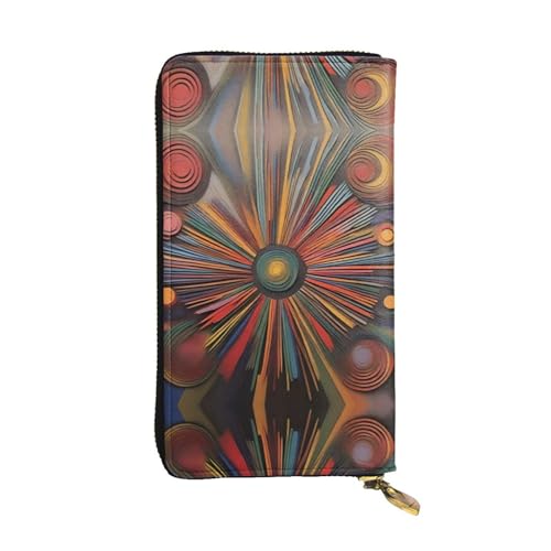 Artistic Expression Print Leder Lange Clutch Geldbörse für Frauen - Mode mit mehreren Kartenfächern, Münzfach, Schwarz, Einheitsgröße Artistic Expression Print Leder Lange Clutch Geldbörse für Frauen - Mode mit mehreren Kartenfächern, Münzfach, Schwarz, Einheitsgröße von JaoXer