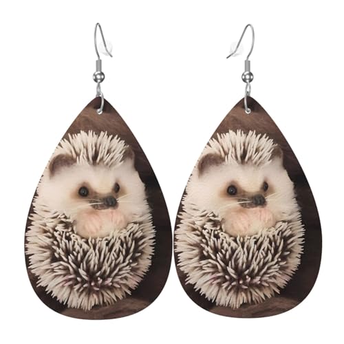 Baby Igel Druck Leder Ohrringe für Frauen - baumelnde Tropfenohrringe, perfekt für Partys und Kostümzubehör, Einheitsgröße, Leder, kein Edelstein Baby Igel Druck Leder Ohrringe für Frauen - baumelnde Tropfenohrringe, perfekt für Partys und Kostümzubehör, Einheitsgröße, Leder, kein Edelstein von JaoXer