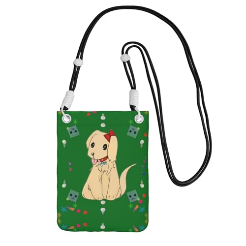 Black Carry Crossbody Geldbörse - Cartoon Hund auf Gras Druck Gurt Handytasche, perfekt zum Einkaufen und Outdoor-Aktivitäten Black Carry Crossbody Geldbörse - Cartoon Hund auf Gras Druck Gurt Handytasche, perfekt zum Einkaufen und Outdoor-Aktivitäten von JaoXer