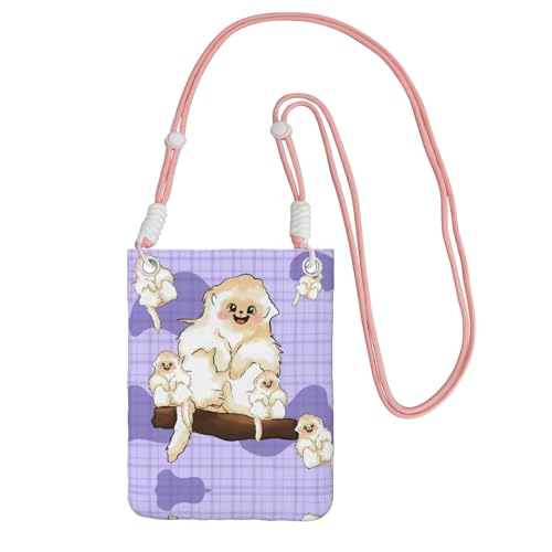 Black Carry Crossbody Geldbörse - Niedlicher goldener Affen-Druck Gurt Handytasche, perfekt zum Einkaufen und für Outdoor-Aktivitäten, Rosa, Einheitsgröße von JaoXer
