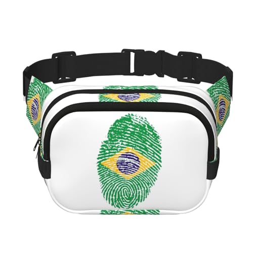 Brasilien Quadratische doppellagige Hüfttasche Gürtel – Unisex überall Bauchtasche Geldbörse mit verstellbarem Gurt, Laufen, Reisen Brasilien Quadratische doppellagige Hüfttasche Gürtel – Unisex überall Bauchtasche Geldbörse mit verstellbarem Gurt, Laufen, Reisen von JaoXer