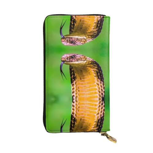 Cobra Snake Print Leder Lange Clutch Geldbörse für Damen - Mode mit mehreren Kartenfächern, Münzfach Cobra Snake Print Leder Lange Clutch Geldbörse für Damen - Mode mit mehreren Kartenfächern, Münzfach von JaoXer