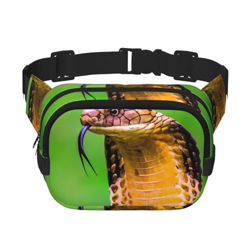 Cobra Snake Square Double Layer Hüfttasche Gürtel – Unisex überall Bauchtasche Geldbörse mit verstellbarem Riemen, Laufen, Reisen, Schwarz, Einheitsgröße Cobra Snake Square Double Layer Hüfttasche Gürtel – Unisex überall Bauchtasche Geldbörse mit verstellbarem Riemen, Laufen, Reisen, Schwarz, Einheitsgröße von JaoXer
