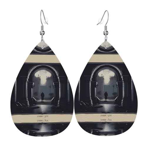 DarkDelights Druck Leder Ohrringe für Frauen - baumelnde Tropfenohrringe, perfekt für Partys und Kostümzubehör, Einheitsgröße, Leder, kein Edelstein DarkDelights Druck Leder Ohrringe für Frauen - baumelnde Tropfenohrringe, perfekt für Partys und Kostümzubehör, Einheitsgröße, Leder, kein Edelstein von JaoXer