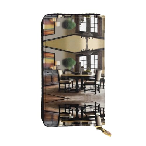 DreadfulDecor Print Leder Lange Clutch Geldbörse für Frauen - Mode mit Mehrere Kartenfächern, Münzfach, Schwarz, Einheitsgröße von JaoXer