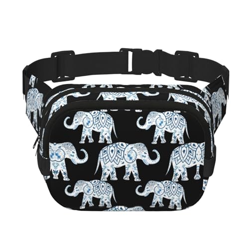 Elephant Quadratische doppellagige Hüfttasche – Unisex überall Bauchtasche Geldbörse mit verstellbarem Gurt, Laufen, Reisen Elephant Quadratische doppellagige Hüfttasche – Unisex überall Bauchtasche Geldbörse mit verstellbarem Gurt, Laufen, Reisen von JaoXer