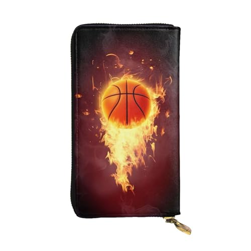 Fired Up Basketball Print Leder Lange Clutch Geldbörse für Frauen - Mode mit mehreren Kartenfächern, Münzfach, Schwarz, Einheitsgröße Fired Up Basketball Print Leder Lange Clutch Geldbörse für Frauen - Mode mit mehreren Kartenfächern, Münzfach, Schwarz, Einheitsgröße von JaoXer