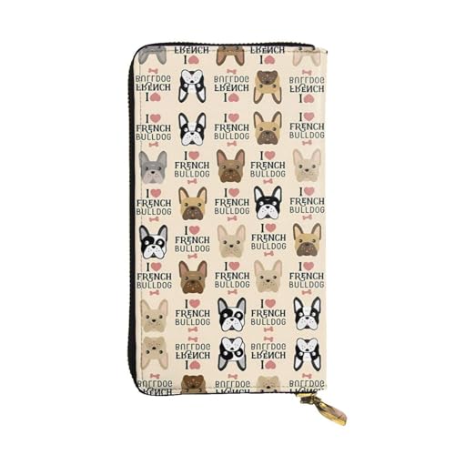Französische Bulldogge Print Leder Lange Clutch Geldbörse für Frauen - Mode mit mehreren Kartenfächern, Münzfach Französische Bulldogge Print Leder Lange Clutch Geldbörse für Frauen - Mode mit mehreren Kartenfächern, Münzfach von JaoXer