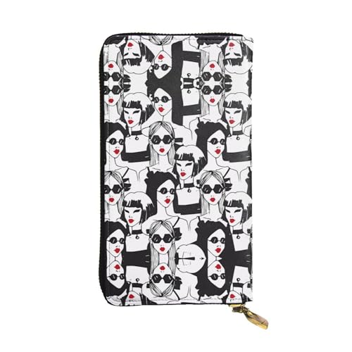 Frauen Sonnenbrille Druck Leder Lange Clutch Geldbörse für Frauen - Mode mit mehreren Kartenfächern, Münzfach, Schwarz, Einheitsgröße Frauen Sonnenbrille Druck Leder Lange Clutch Geldbörse für Frauen - Mode mit mehreren Kartenfächern, Münzfach, Schwarz, Einheitsgröße von JaoXer
