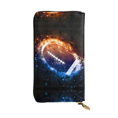 Galaxy Space American Football Print Leder Lange Clutch Geldbörse für Frauen - Mode mit mehreren Kartenfächern, Münzfach, Schwarz, Einheitsgröße Galaxy Space American Football Print Leder Lange Clutch Geldbörse für Frauen - Mode mit mehreren Kartenfächern, Münzfach, Schwarz, Einheitsgröße von JaoXer
