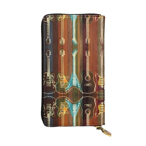 Gitarren Kunstdruck Leder Lange Clutch Geldbörse für Frauen - Mode mit mehreren Kartenfächern, Münzfach, Schwarz, Einheitsgröße Gitarren Kunstdruck Leder Lange Clutch Geldbörse für Frauen - Mode mit mehreren Kartenfächern, Münzfach, Schwarz, Einheitsgröße von JaoXer