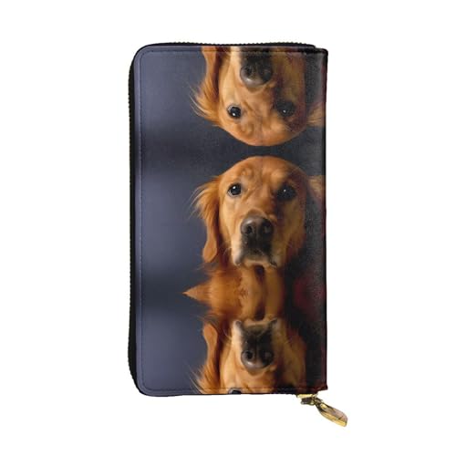 Golden Retriever Print Leder Lange Clutch Geldbörse für Frauen - Mode mit mehreren Kartenfächern, Münzfach, Schwarz, Einheitsgröße Golden Retriever Print Leder Lange Clutch Geldbörse für Frauen - Mode mit mehreren Kartenfächern, Münzfach, Schwarz, Einheitsgröße von JaoXer