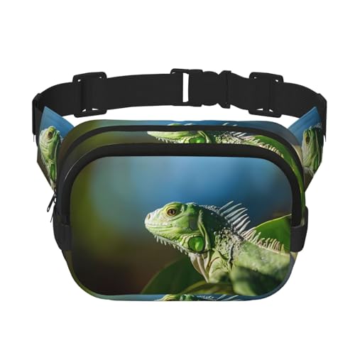 Green Lizard Square Double Layer Hüfttasche Gürtel – Unisex Everywhere Bauchtasche Geldbörse mit verstellbarem Riemen, Laufen, Reisen, Schwarz, Einheitsgröße Green Lizard Square Double Layer Hüfttasche Gürtel – Unisex Everywhere Bauchtasche Geldbörse mit verstellbarem Riemen, Laufen, Reisen, Schwarz, Einheitsgröße von JaoXer