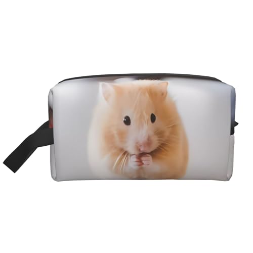 Große Reise-Kosmetiktasche, wiederverwendbar, kastanienbrauner Hamsterdruck, Dopp Kit für Toilettenartikel, tragbarer Organizer für Männer und Frauen, weiß, Einheitsgröße Große Reise-Kosmetiktasche, wiederverwendbar, kastanienbrauner Hamsterdruck, Dopp Kit für Toilettenartikel, tragbarer Organizer für Männer und Frauen, weiß, Einheitsgröße von JaoXer