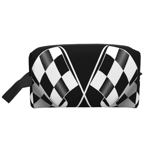 Große Reise-Kosmetiktasche, wiederverwendbar, schwarz-weiße Formel, karierte Flaggen, Muster, Druck, Dopp Kit für Toilettenartikel, tragbarer Organizer für Männer und Frauen, weiß, Einheitsgröße Große Reise-Kosmetiktasche, wiederverwendbar, schwarz-weiße Formel, karierte Flaggen, Muster, Druck, Dopp Kit für Toilettenartikel, tragbarer Organizer für Männer und Frauen, weiß, Einheitsgröße von JaoXer