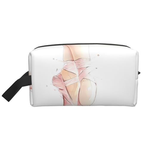 Große Reise-Kosmetiktasche - Wiederverwendbare Ballettschuhe Druck Dopp Kit für Toilettenartikel, tragbarer Organizer für Männer und Frauen, Weiß, Einheitsgröße Große Reise-Kosmetiktasche - Wiederverwendbare Ballettschuhe Druck Dopp Kit für Toilettenartikel, tragbarer Organizer für Männer und Frauen, Weiß, Einheitsgröße von JaoXer