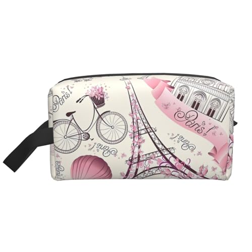 Große Reise-Kosmetiktasche - Wiederverwendbarer Paris Eiffelturm Blumendruck Dopp Kit für Toilettenartikel, tragbarer Organizer für Männer und Frauen, Weiß, Einheitsgröße Große Reise-Kosmetiktasche - Wiederverwendbarer Paris Eiffelturm Blumendruck Dopp Kit für Toilettenartikel, tragbarer Organizer für Männer und Frauen, Weiß, Einheitsgröße von JaoXer