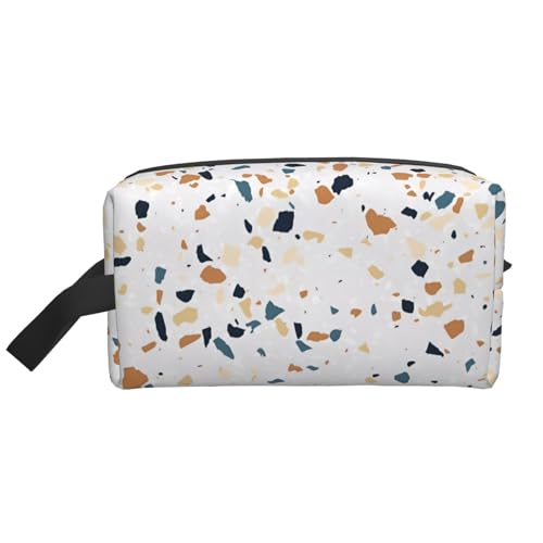 Große Reise-Kosmetiktasche - Wiederverwendbarer Terrazzo Marmor Pastell Print Dopp Kit für Toilettenartikel, tragbarer Organizer für Männer und Frauen, Weiß, Einheitsgröße Große Reise-Kosmetiktasche - Wiederverwendbarer Terrazzo Marmor Pastell Print Dopp Kit für Toilettenartikel, tragbarer Organizer für Männer und Frauen, Weiß, Einheitsgröße von JaoXer