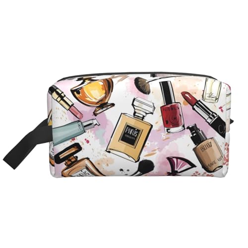 Große Reise-Kosmetiktasche – Wiederverwendbares Kosmetik- und Make-up-Thema, Muster, Druck-Set für Toilettenartikel, tragbarer Organizer für Männer und Frauen, weiß, Einheitsgröße Große Reise-Kosmetiktasche – Wiederverwendbares Kosmetik- und Make-up-Thema, Muster, Druck-Set für Toilettenartikel, tragbarer Organizer für Männer und Frauen, weiß, Einheitsgröße von JaoXer