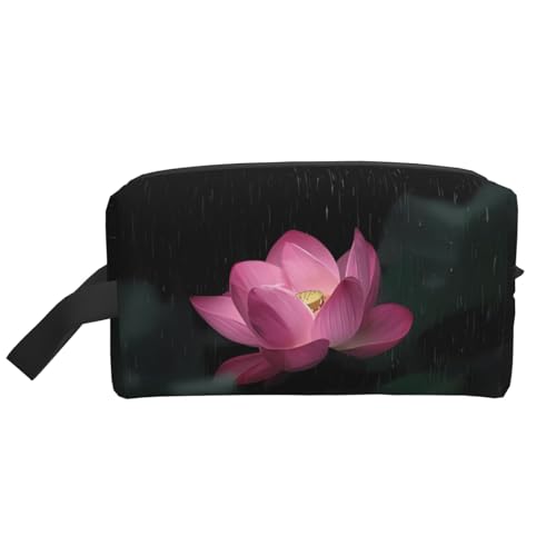 Große Reise-Kosmetiktasche - Wiederverwendbares Lotusblumen-Druck-Dopp-Kit für Toilettenartikel, tragbarer Organizer für Männer und Frauen, weiß, Einheitsgröße Große Reise-Kosmetiktasche - Wiederverwendbares Lotusblumen-Druck-Dopp-Kit für Toilettenartikel, tragbarer Organizer für Männer und Frauen, weiß, Einheitsgröße von JaoXer