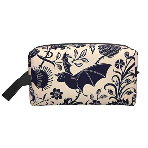 Große Reise-Kosmetiktasche – wiederverwendbares Fledermausmuster Druck Dopp Kit für Toilettenartikel, tragbarer Organizer für Männer und Frauen, weiß, Einheitsgröße Große Reise-Kosmetiktasche – wiederverwendbares Fledermausmuster Druck Dopp Kit für Toilettenartikel, tragbarer Organizer für Männer und Frauen, weiß, Einheitsgröße von JaoXer