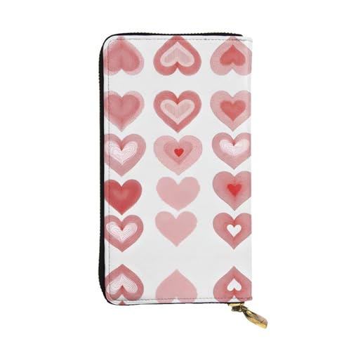 Herzformen Druck Leder Lange Clutch Geldbörse für Frauen - Mode mit mehreren Kartenfächern, Münzfach von JaoXer