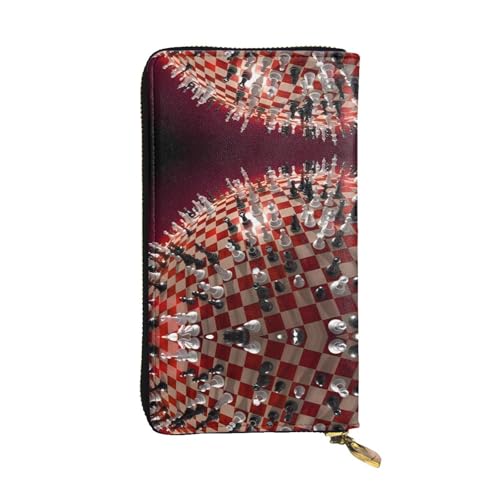 International Schachdruck Leder Lange Clutch Geldbörse für Frauen - Mode mit mehreren Kartenfächern, Münzfach International Schachdruck Leder Lange Clutch Geldbörse für Frauen - Mode mit mehreren Kartenfächern, Münzfach von JaoXer