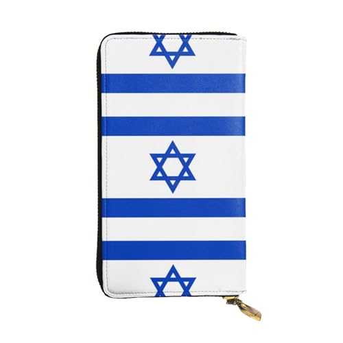 Israelische Flagge Druck Leder Lange Clutch Geldbörse für Frauen - Mode mit mehreren Kartenfächern, Münzfach von JaoXer