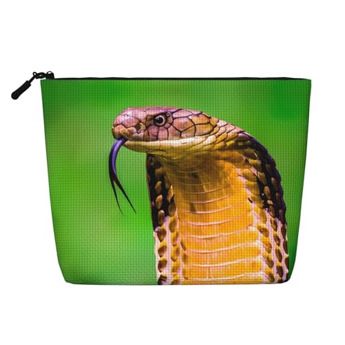 JaoXer Cobra Kosmetiktasche aus künstlichem Hanf, Kosmetiktasche, Organizer für mehrere tägliche Anwendungen, Geschäftsreisen, Schwarz, Einheitsgröße von JaoXer