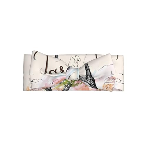 JaoXer Eiffelturm Baby Schleife Stirnband - Weiche Schleife Haarschmuck für Baby, Neugeborene, Säuglinge, Kleinkinder und Kinder von JaoXer