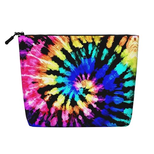 JaoXer Exotic Tribe Make-up-Tasche aus künstlichem Hanf, Batik-Stil, Kulturbeutel, Kulturbeutel, Organizer für mehrere tägliche Anwendungen, Geschäftsreise, Schwarz, Einheitsgröße von JaoXer