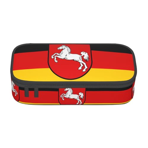 JaoXer Federmäppchen mit Niedersachsenmotiv – Mehrzweck-Organizer, tragbare Schreibwarentasche für Schule, Büro und Reisen, Flagge Niedersachsen, Einheitsgröße, Druck von JaoXer