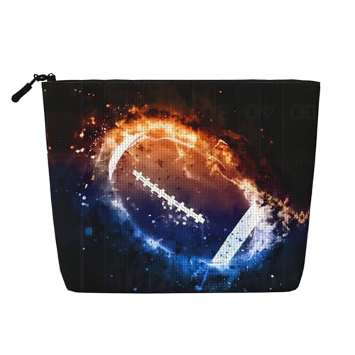 JaoXer Galaxy Space American Football Fake Hanf Make-up-Tasche, Kulturbeutel Organizer - Eine Packung für mehrere tägliche Anwendungen, Geschäftsreise-Begleiter, Schwarz, Einheitsgröße von JaoXer