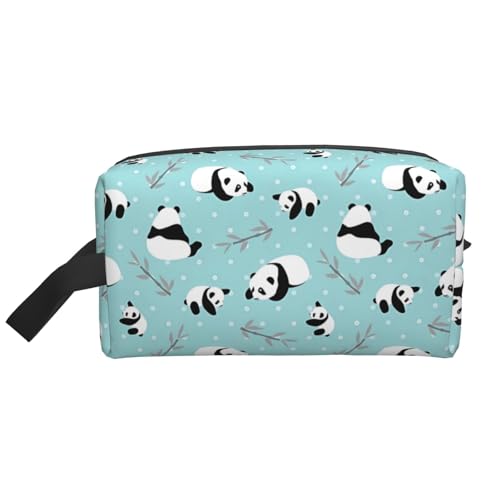 JaoXer Große Reise-Kosmetiktasche, wiederverwendbar, Cartoon-Pandabär-Druck, Dopp-Kit für Toilettenartikel, tragbarer Organizer für Männer und Frauen, Weiß, Einheitsgröße von JaoXer
