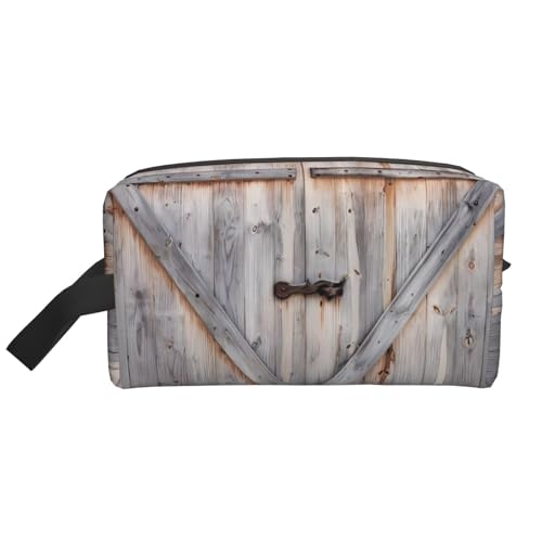 JaoXer Große Reise-Kosmetiktasche, wiederverwendbar, Landhausstil, Holztür-Druck, Dopp Kit für Toilettenartikel, tragbarer Organizer für Männer und Frauen, weiß, Einheitsgröße JaoXer Große Reise-Kosmetiktasche, wiederverwendbar, Landhausstil, Holztür-Druck, Dopp Kit für Toilettenartikel, tragbarer Organizer für Männer und Frauen, weiß, Einheitsgröße von JaoXer