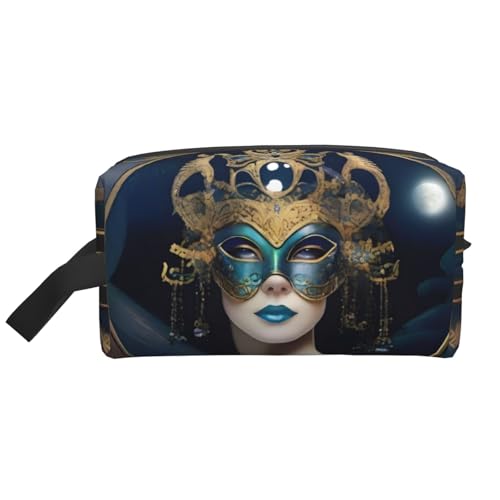 JaoXer Große Reise-Kosmetiktasche, wiederverwendbar, MoonlitMasquerade (1) Druck-Dopp-Kit für Toilettenartikel, tragbarer Organizer für Männer und Frauen, Weiß, Einheitsgröße von JaoXer