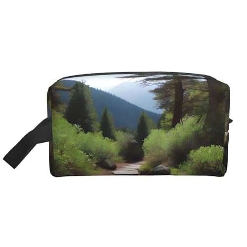 JaoXer Große Reise-Kosmetiktasche, wiederverwendbar, Wanderwege, Aufdruck-Set für Toilettenartikel, tragbarer Organizer für Damen und Herren, weiß, Einheitsgröße JaoXer Große Reise-Kosmetiktasche, wiederverwendbar, Wanderwege, Aufdruck-Set für Toilettenartikel, tragbarer Organizer für Damen und Herren, weiß, Einheitsgröße von JaoXer