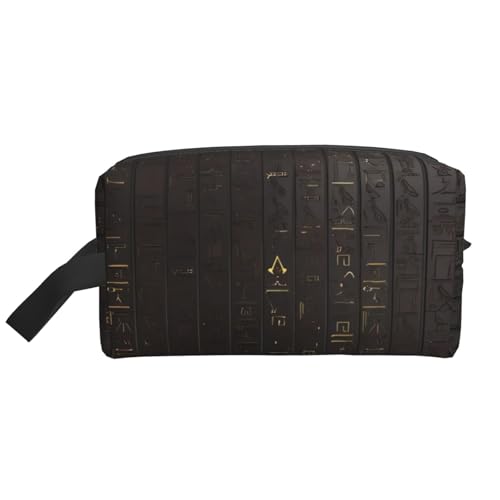 JaoXer Große Reise-Kosmetiktasche, wiederverwendbar, altägyptischer Hieroglyphen-Druck, Dopp Kit für Toilettenartikel, tragbarer Organizer für Männer und Frauen, Weiß, Einheitsgröße JaoXer Große Reise-Kosmetiktasche, wiederverwendbar, altägyptischer Hieroglyphen-Druck, Dopp Kit für Toilettenartikel, tragbarer Organizer für Männer und Frauen, Weiß, Einheitsgröße von JaoXer