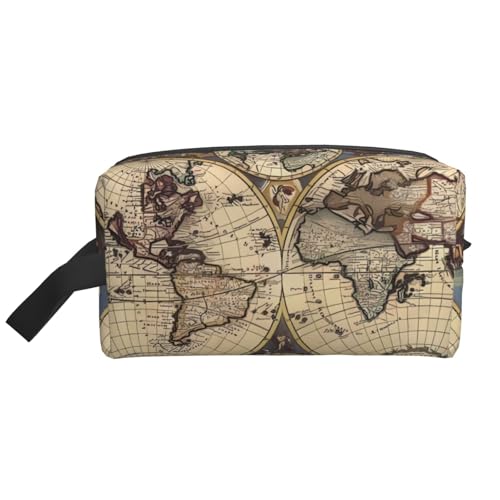 JaoXer Große Reise-Kosmetiktasche, wiederverwendbar, alte Karte, Weltkugel-Druck, Dopp Kit für Toilettenartikel, tragbarer Organizer für Männer und Frauen, weiß, Einheitsgröße JaoXer Große Reise-Kosmetiktasche, wiederverwendbar, alte Karte, Weltkugel-Druck, Dopp Kit für Toilettenartikel, tragbarer Organizer für Männer und Frauen, weiß, Einheitsgröße von JaoXer