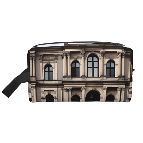 JaoXer Große Reise-Kosmetiktasche, wiederverwendbar, altes Architekturdruck-Set für Toilettenartikel, tragbarer Organizer für Damen und Herren, weiß, Einheitsgröße JaoXer Große Reise-Kosmetiktasche, wiederverwendbar, altes Architekturdruck-Set für Toilettenartikel, tragbarer Organizer für Damen und Herren, weiß, Einheitsgröße von JaoXer