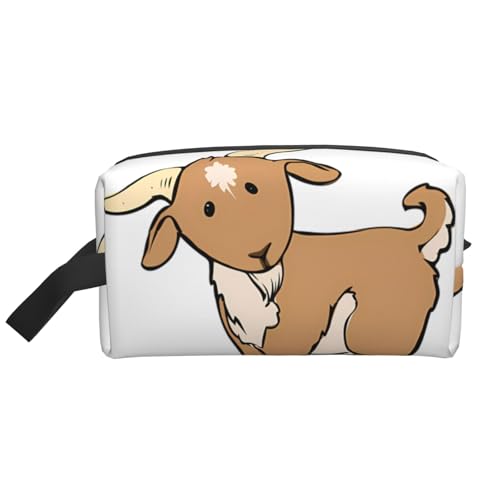 JaoXer Große Reise-Kosmetiktasche, wiederverwendbar, brauner Ziegenaufdruck, Dopp Kit für Toilettenartikel, tragbarer Organizer für Männer und Frauen, weiß, Einheitsgröße JaoXer Große Reise-Kosmetiktasche, wiederverwendbar, brauner Ziegenaufdruck, Dopp Kit für Toilettenartikel, tragbarer Organizer für Männer und Frauen, weiß, Einheitsgröße von JaoXer