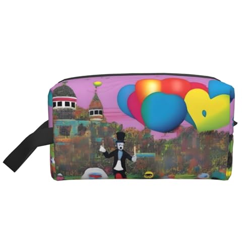 JaoXer Große Reise-Kosmetiktasche, wiederverwendbar, ein PetrifyingParade-Druck-Dopp-Kit für Toilettenartikel, tragbarer Organizer für Männer und Frauen, weiß, Einheitsgröße von JaoXer