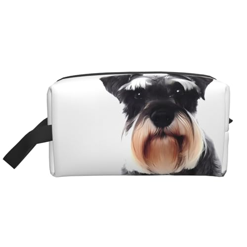 JaoXer Große Reise-Kosmetiktasche, wiederverwendbar, gut erzogener Schnauzer-Druck, Dopp Kit für Toilettenartikel, tragbarer Organizer für Männer und Frauen, Weiß, Einheitsgröße JaoXer Große Reise-Kosmetiktasche, wiederverwendbar, gut erzogener Schnauzer-Druck, Dopp Kit für Toilettenartikel, tragbarer Organizer für Männer und Frauen, Weiß, Einheitsgröße von JaoXer