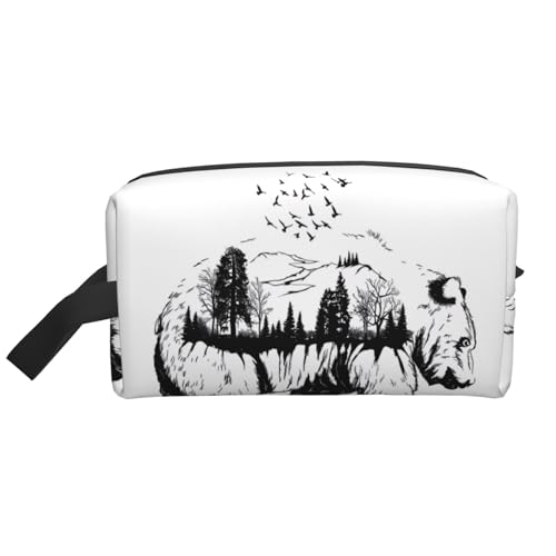 JaoXer Große Reise-Kosmetiktasche, wiederverwendbar, handgezeichneter Bär, Tierdruck, Dopp Kit für Toilettenartikel, tragbarer Organizer für Männer und Frauen, weiß, Einheitsgröße JaoXer Große Reise-Kosmetiktasche, wiederverwendbar, handgezeichneter Bär, Tierdruck, Dopp Kit für Toilettenartikel, tragbarer Organizer für Männer und Frauen, weiß, Einheitsgröße von JaoXer