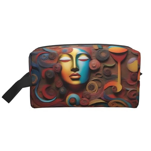 JaoXer Große Reise-Kosmetiktasche, wiederverwendbar, künstlerischer Wunderdruck, Dopp Kit für Toilettenartikel, tragbarer Organizer für Männer und Frauen, weiß, Einheitsgröße von JaoXer