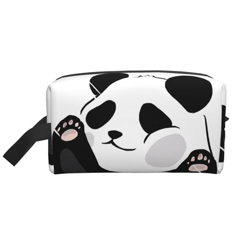 JaoXer Große Reise-Kosmetiktasche, wiederverwendbar, lustiger Panda-Druck, Dopp Kit für Toilettenartikel, tragbarer Organizer für Männer und Frauen, Weiß, Einheitsgröße von JaoXer